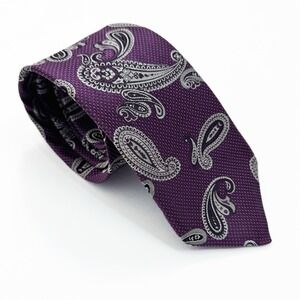 Robert Talbott Tie Best Of Class Nordstrom Purple Paisley 100% Silk Hand Sewn